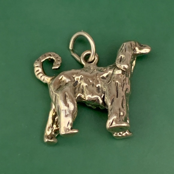 .925 Afghan Dog Sterling Silver Jewelry Charm #show dog #dog - Picture 1 of 3